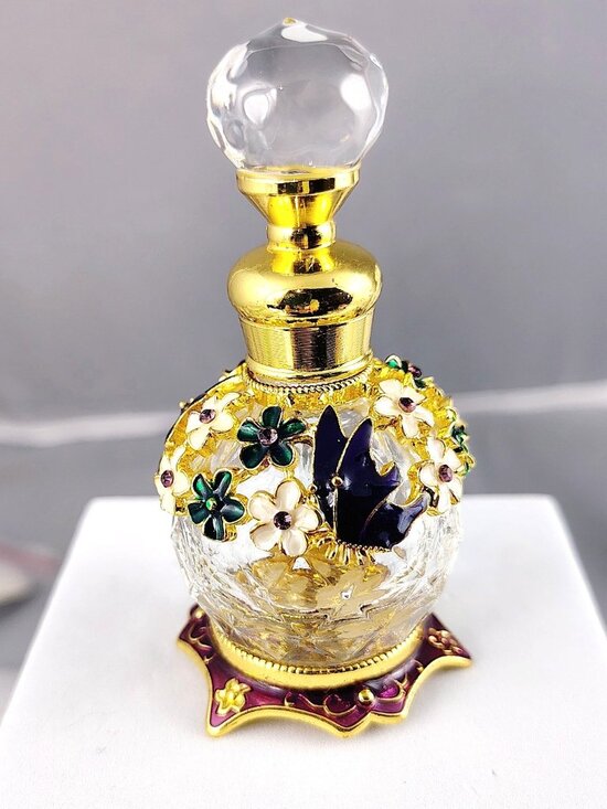 Other - NWOT  Little Vintage-style Perfume Bottle with Flowers and Butterfly